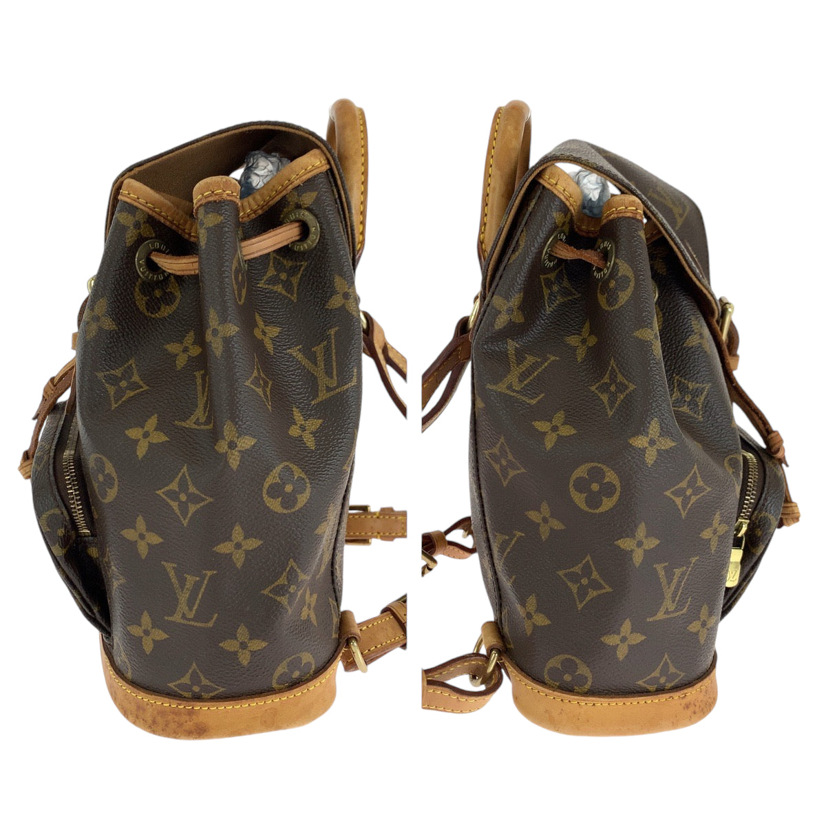 13987
LOUIS VUITTON ルイヴィトン モノグラム ミニモンスリ ブラウン ゴールド金具 PVC M51137 リュックサック バックパック  レディース