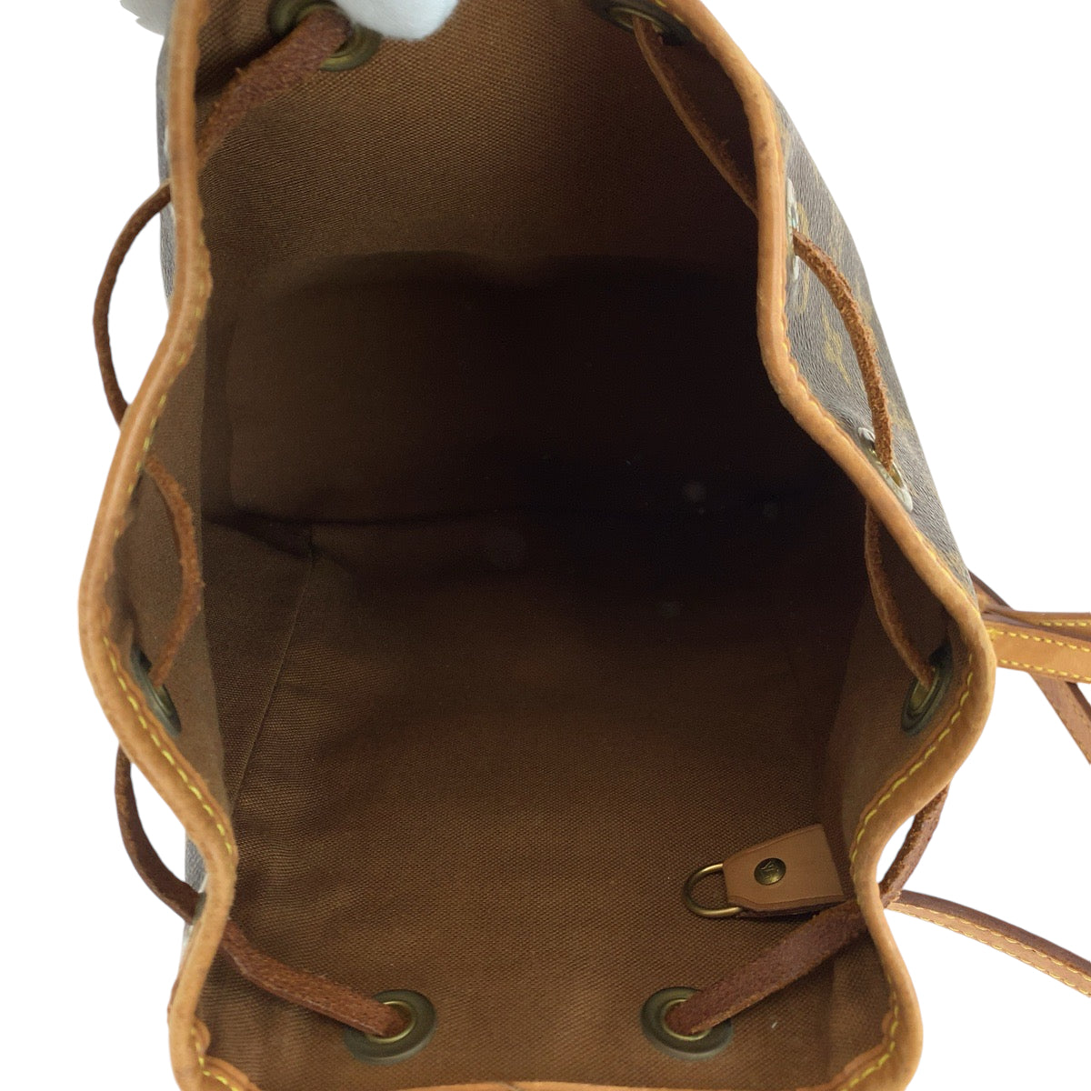 13987
LOUIS VUITTON ルイヴィトン モノグラム ミニモンスリ ブラウン ゴールド金具 PVC M51137 リュックサック バックパック  レディース