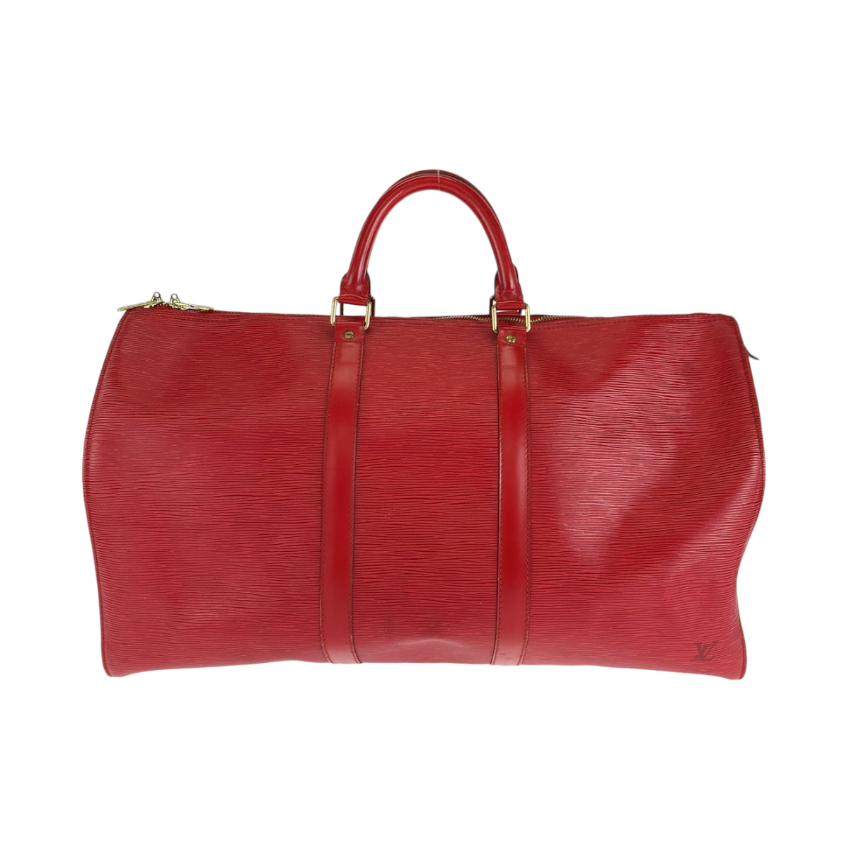 14497
LOUIS VUITTON ルイヴィトン エピ キーポル50 男女兼用 レッド ゴールド金具 エピレザー M42967 ボストンバッグ ハンドバッグ  レディース