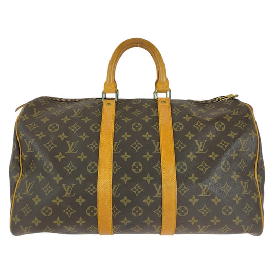14498
LOUIS VUITTON ルイヴィトン モノグラム キーポル 45 ブラウン ゴールド金具 PVC / レザー M41428 ボストンバッグ 男女兼用  レディース