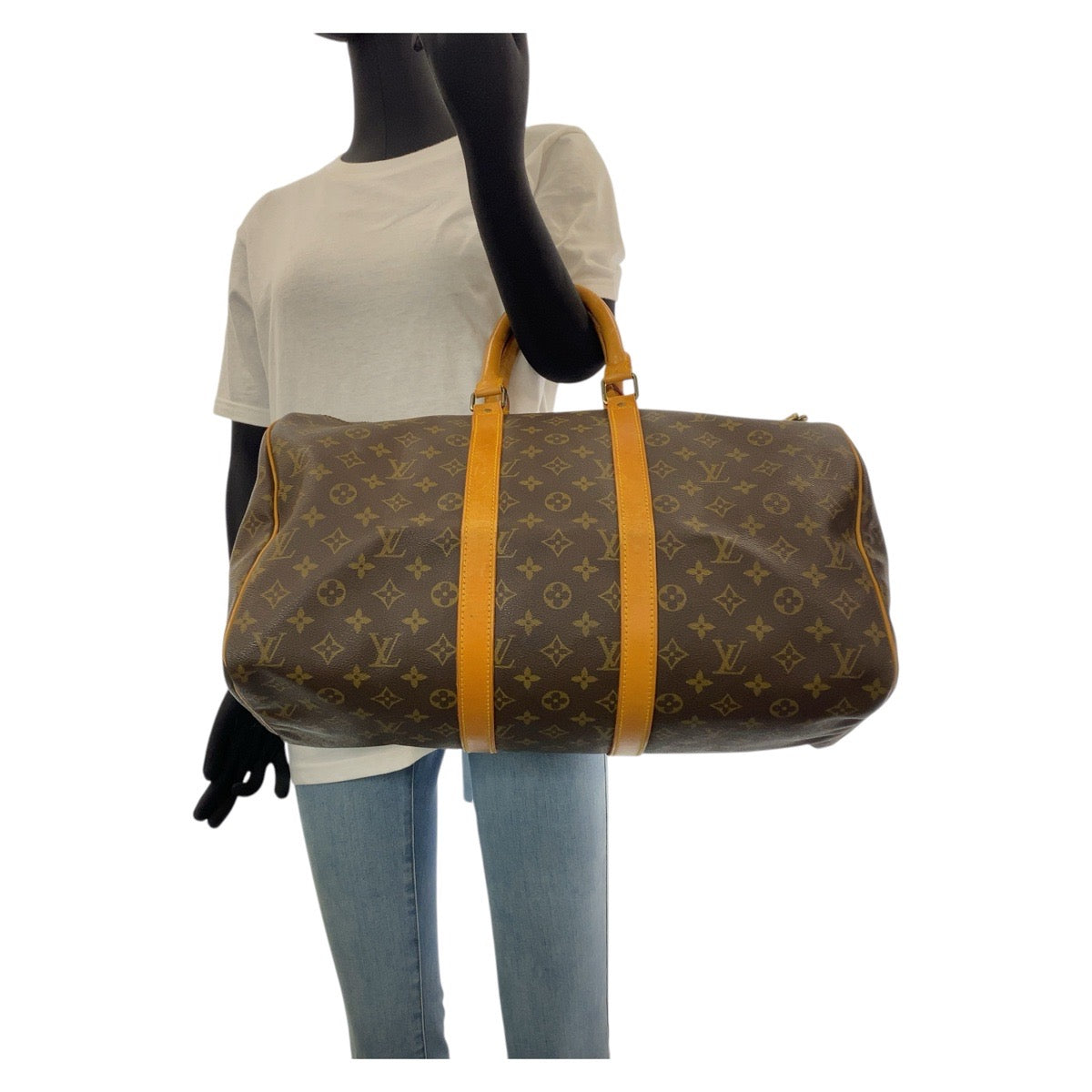 14498
LOUIS VUITTON ルイヴィトン モノグラム キーポル 45 ブラウン ゴールド金具 PVC / レザー M41428 ボストンバッグ 男女兼用  レディース