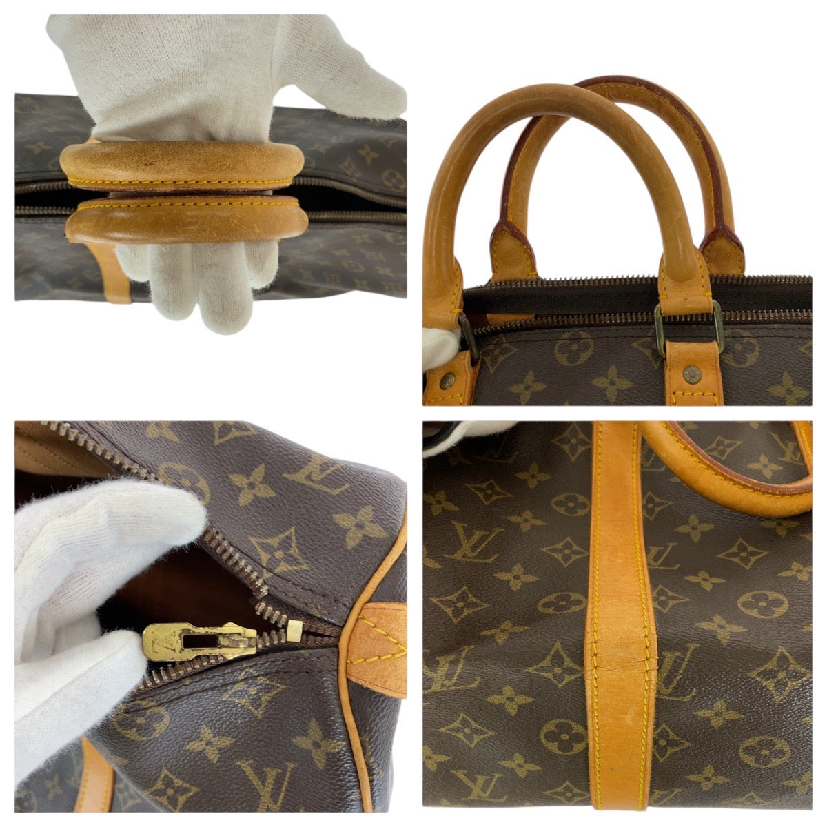 14498
LOUIS VUITTON ルイヴィトン モノグラム キーポル 45 ブラウン ゴールド金具 PVC / レザー M41428 ボストンバッグ 男女兼用  レディース