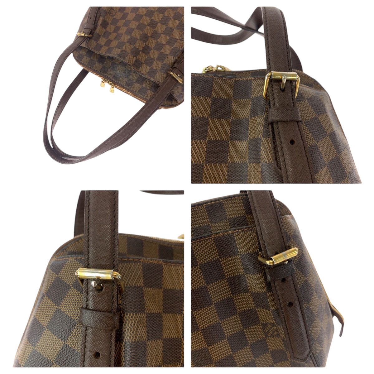 14501
LOUIS VUITTON ルイヴィトン ダミエ エベヌ べレムMM ブラウン ゴールド金具 PVC N51174 ハンドバッグ ショルダーバッグ  レディース