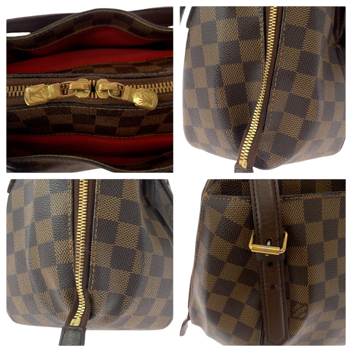 14501
LOUIS VUITTON ルイヴィトン ダミエ エベヌ べレムMM ブラウン ゴールド金具 PVC N51174 ハンドバッグ ショルダーバッグ  レディース