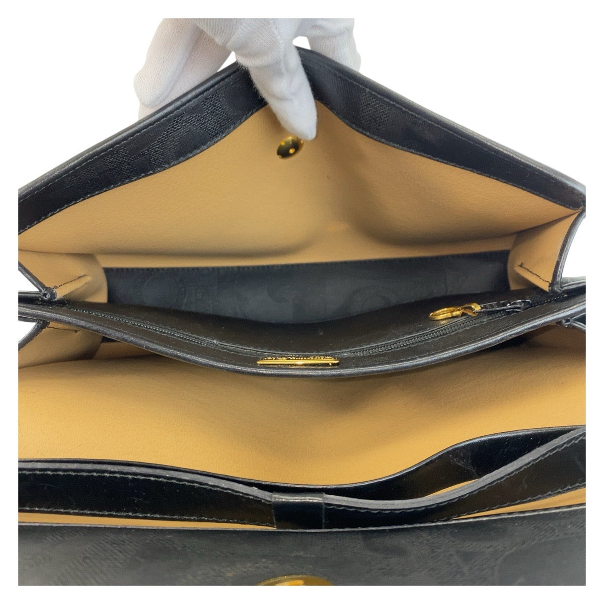 14503
Christian Dior クリスチャンディオール ヴィンテージ トロッター ブラック 黒 ゴールド金具 PVC 斜め掛け ショルダーバッグ メッセンジャーバッグ  レディース