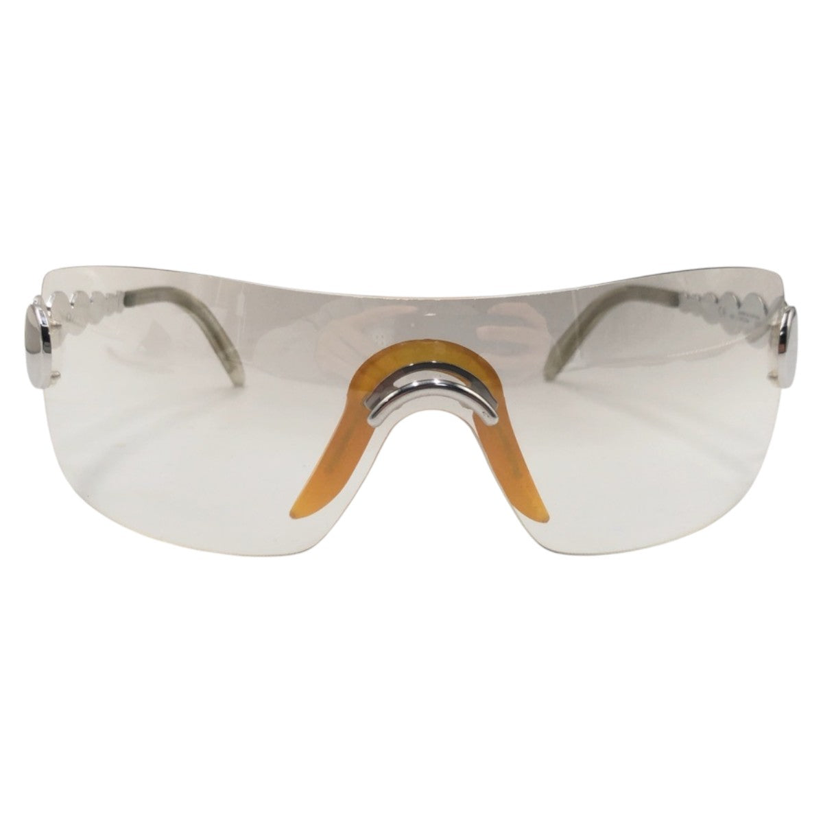 Dior ディオール シルバー クリア メタル 22G 120 サングラス スクエア  レディース