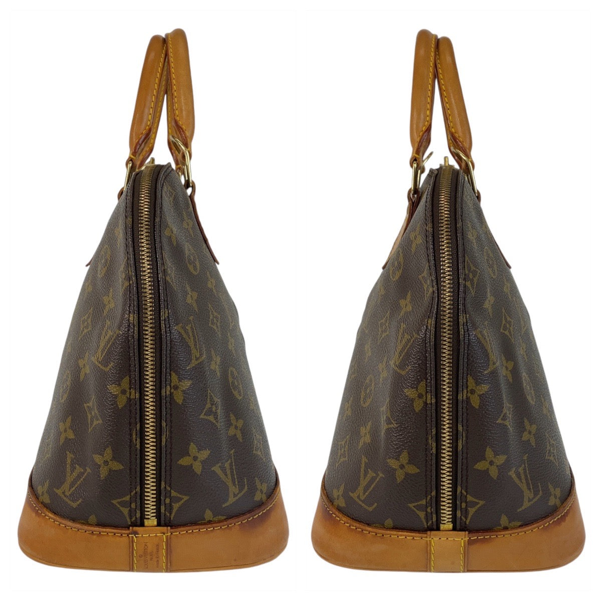 14508
LOUIS VUITTON ルイヴィトン モノグラム アルマ ブラウン ゴールド金具 PVC / レザー M51130 ハンドバッグ  レディース