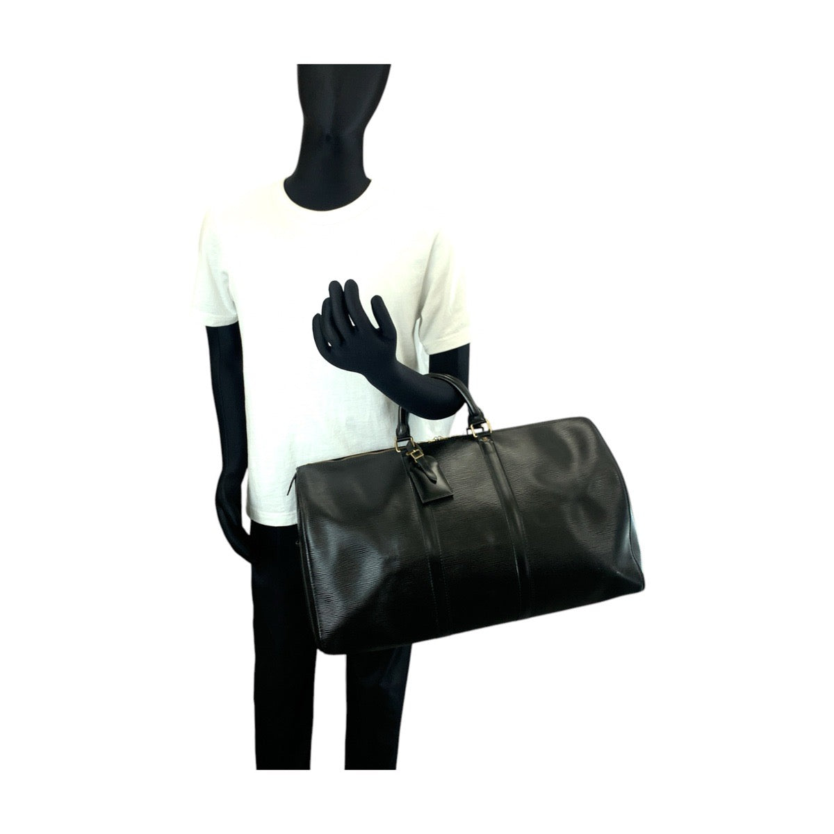 LOUIS VUITTON ルイヴィトン エピ キーポル50 ノワール 黒 ゴールド金具 エピレザー M42962 ボストンバッグ  メンズ