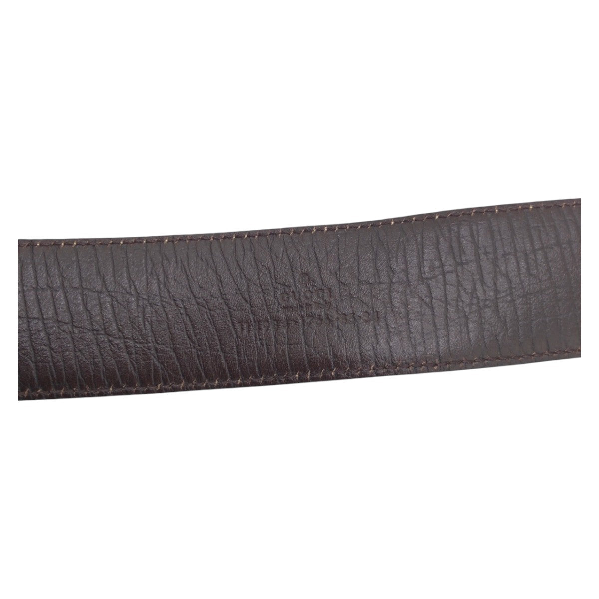 GUCCI Gucci Interlocking Beige Brown Silver Hardware GG Supreme Canvas / Leather 114984 Belt GG Buckle Men's