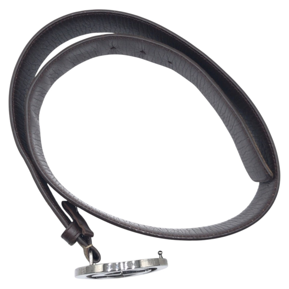 GUCCI Gucci Interlocking Beige Brown Silver Hardware GG Supreme Canvas / Leather 114984 Belt GG Buckle Men's