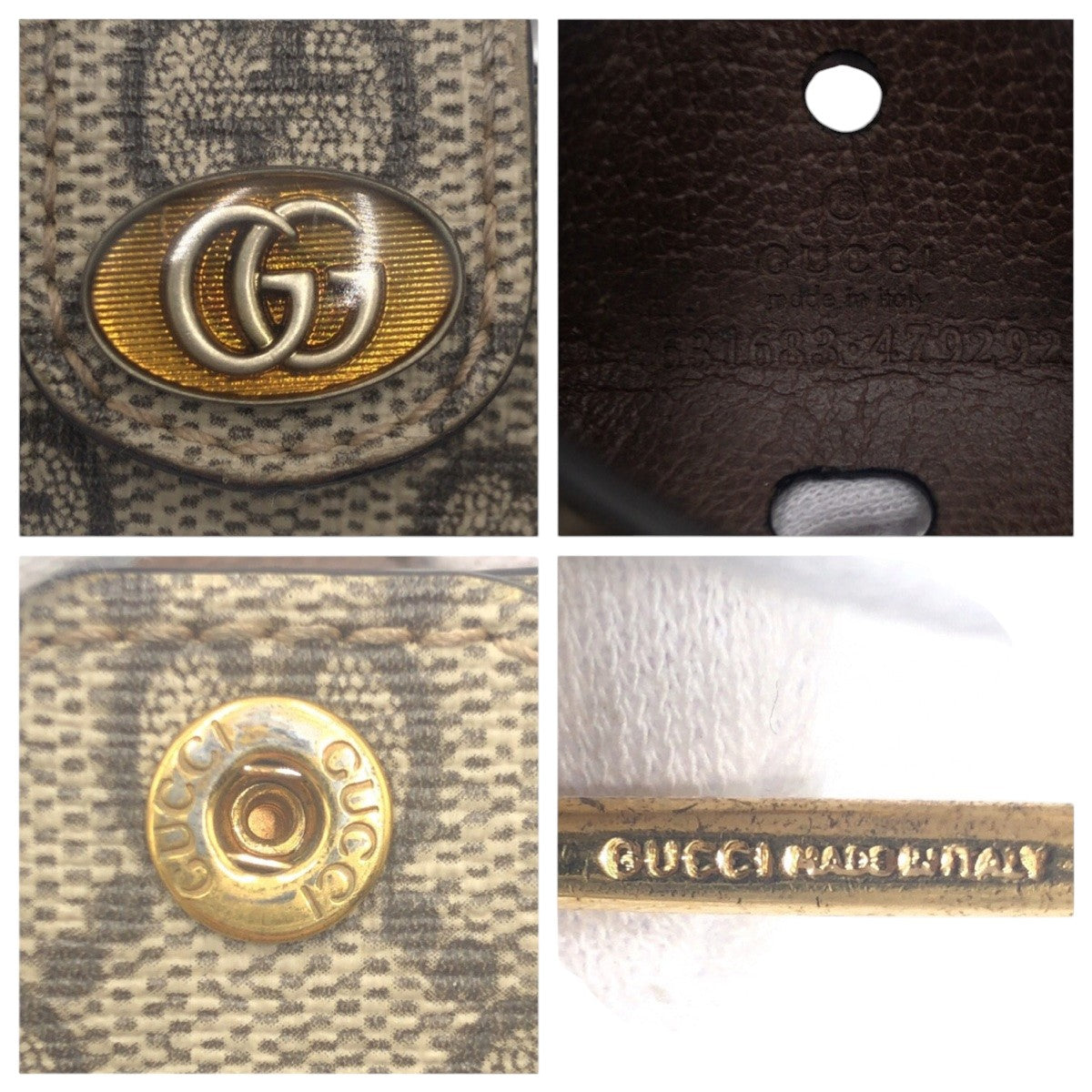 GUCCI グッチ GGスプリーム ブラウン ゴールド GGスプリームキャンバス 631683 479292 AirPods Pro用ケース  レディース