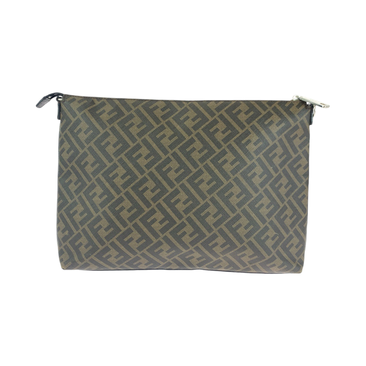 14509
FENDI フェンディ ダイアゴナル ブラウン レッド シルバー金具 PVC 7VA470 A9XS クラッチバッグ セカンドバッグ  メンズ