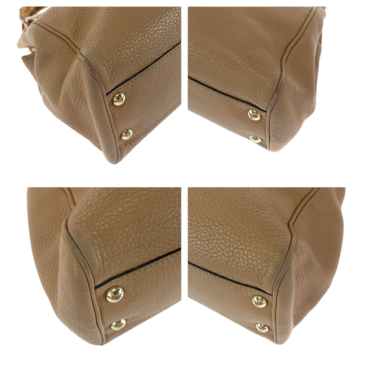 14510
GUCCI グッチ バンブー ベージュ ブラウン ゴールド金具 レザー 236032 ハンドバッグ  レディース
