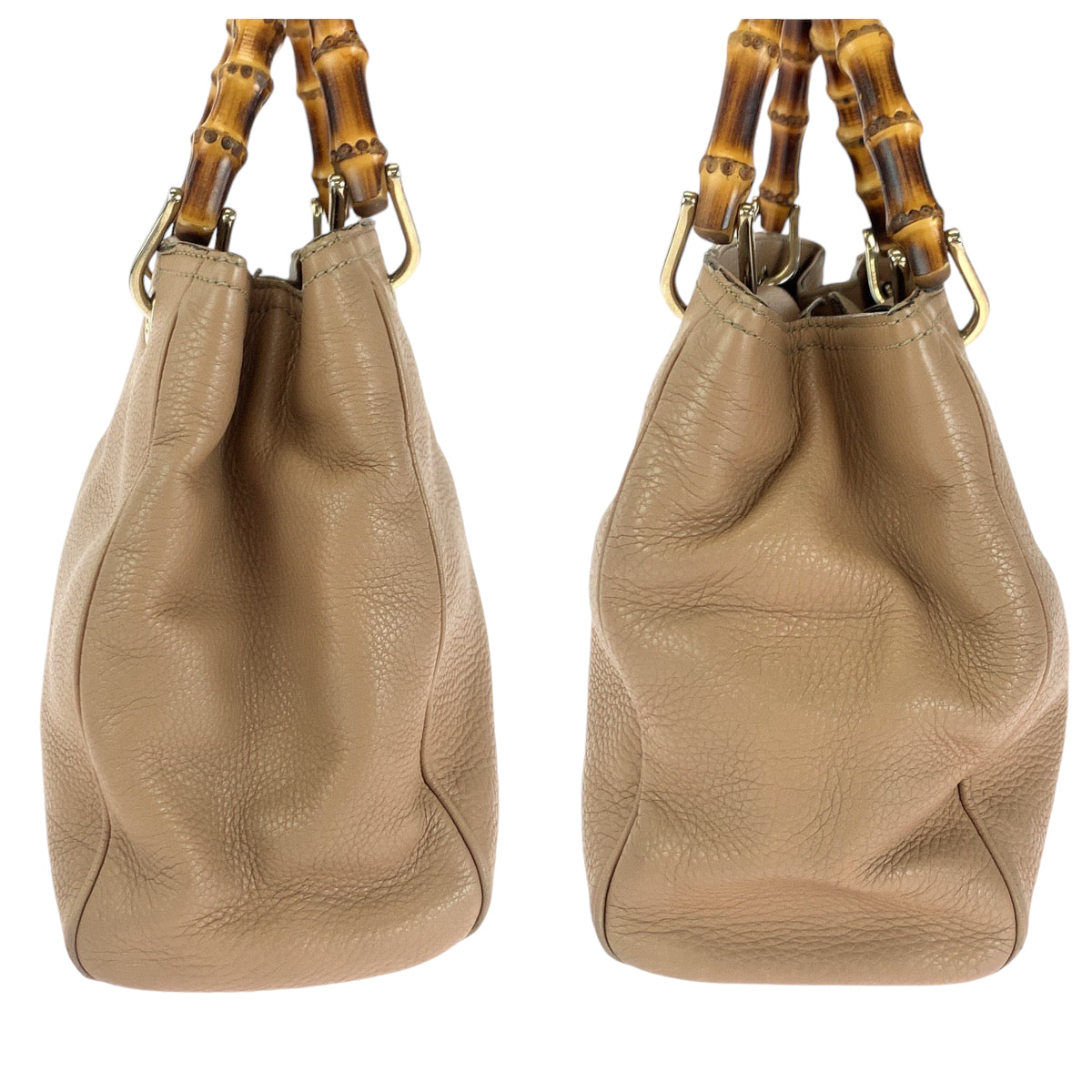 14510
GUCCI グッチ バンブー ベージュ ブラウン ゴールド金具 レザー 236032 ハンドバッグ  レディース