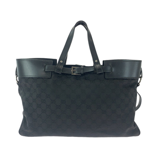 14511
GUCCI グッチ ブラック 黒 シルバー金具 GGキャンバス 106251 トートバッグ ショルダーバッグ  レディース
