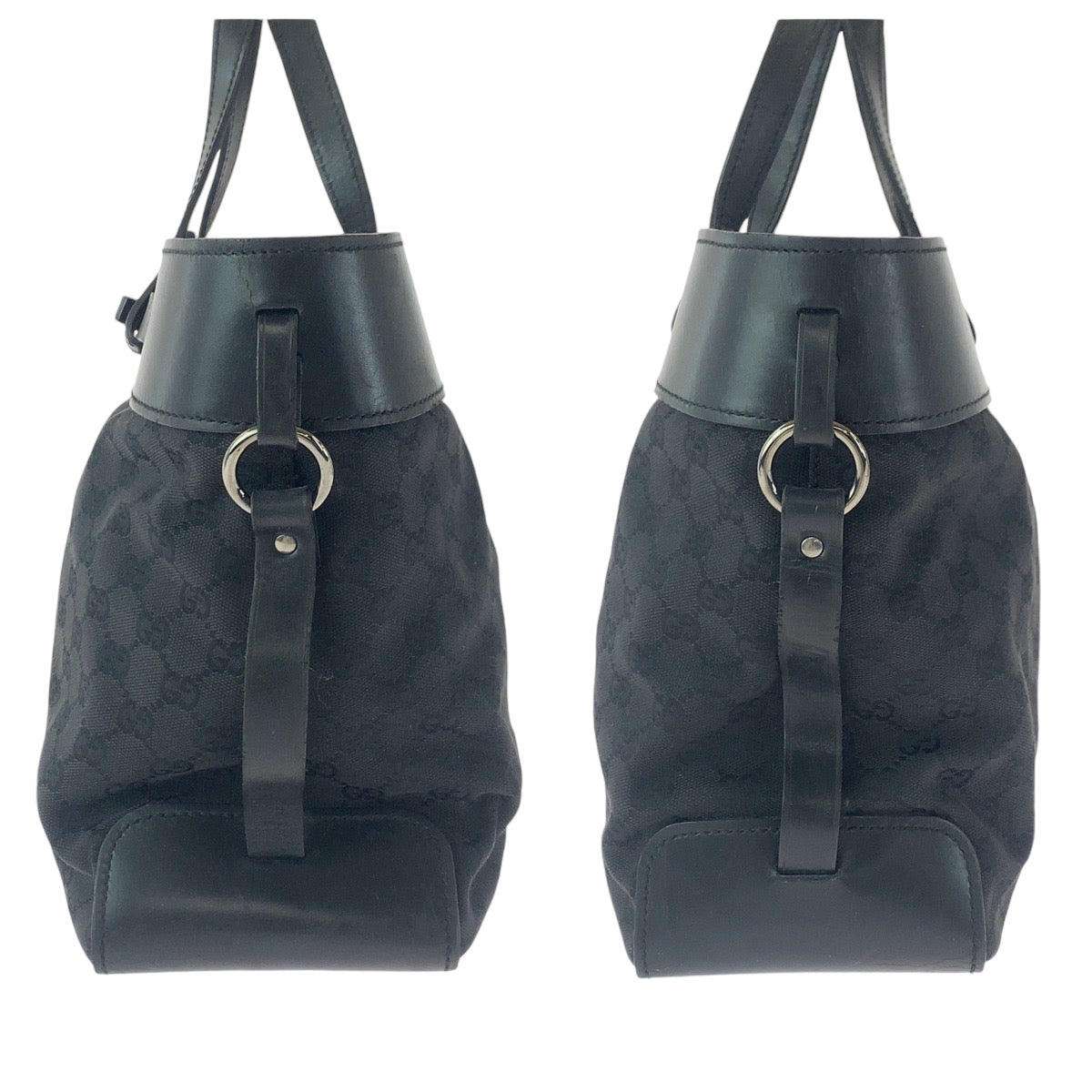 14511
GUCCI グッチ ブラック 黒 シルバー金具 GGキャンバス 106251 トートバッグ ショルダーバッグ  レディース