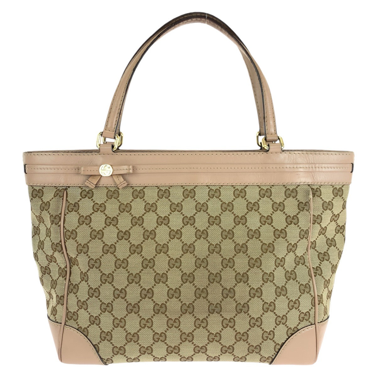 14512
GUCCI グッチ プリンシー ピンク ベージュ ゴールド金具 GGキャンバス / レザー 257061 トートバッグ ショルダーバッグ  レディース