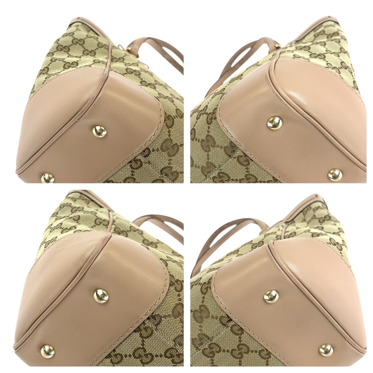 14512
GUCCI グッチ プリンシー ピンク ベージュ ゴールド金具 GGキャンバス / レザー 257061 トートバッグ ショルダーバッグ  レディース