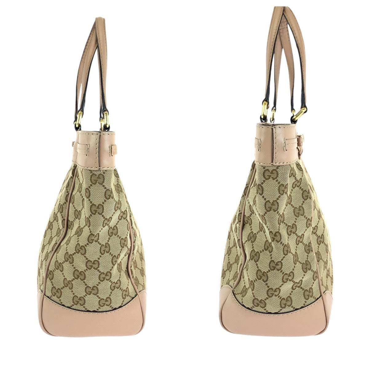 14512
GUCCI グッチ プリンシー ピンク ベージュ ゴールド金具 GGキャンバス / レザー 257061 トートバッグ ショルダーバッグ  レディース
