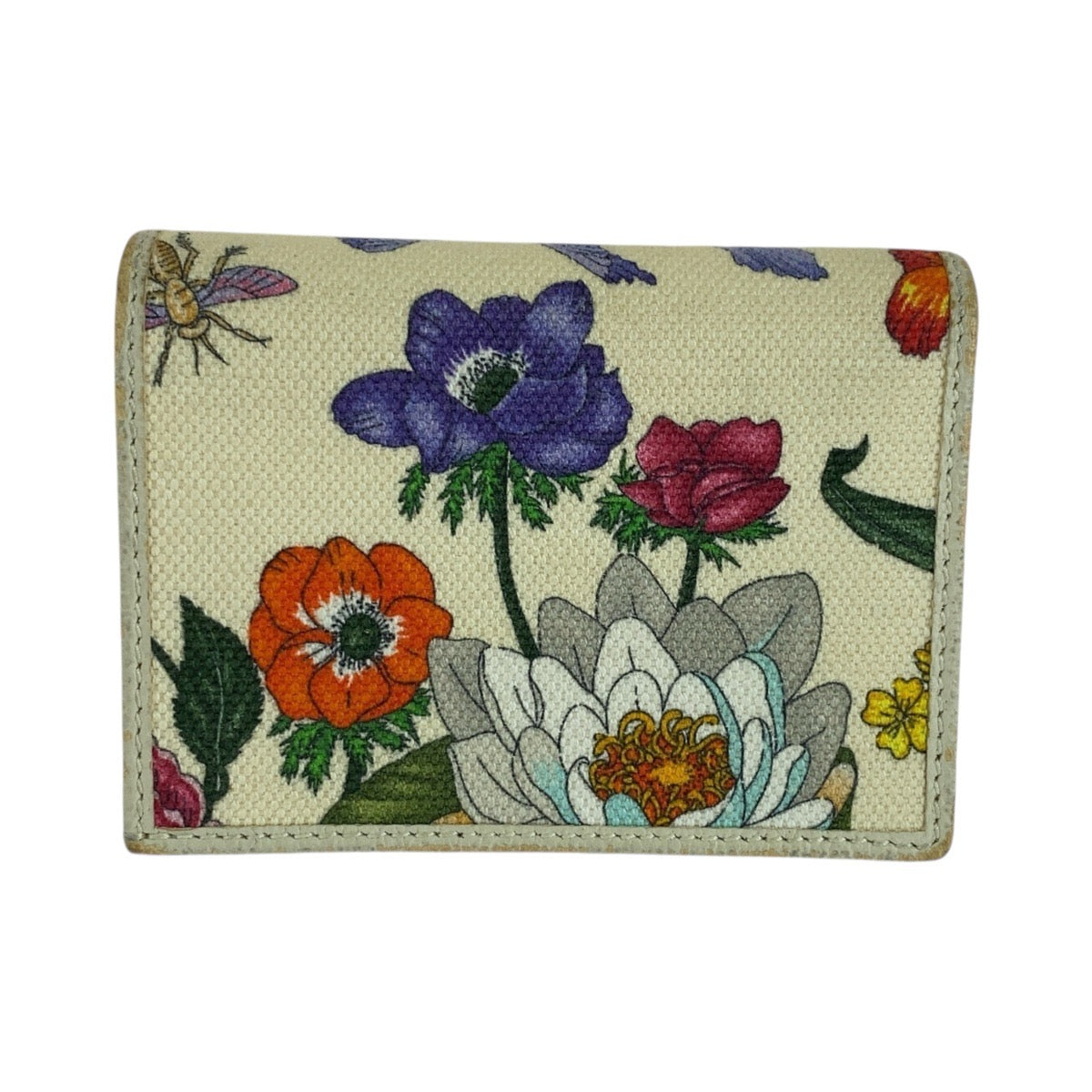 14514
GUCCI グッチ GGマーモント フローラ マルチカラー ホワイト ゴールド金具 キャンバス 577347 折財布 コンパクトウォレット  レディース