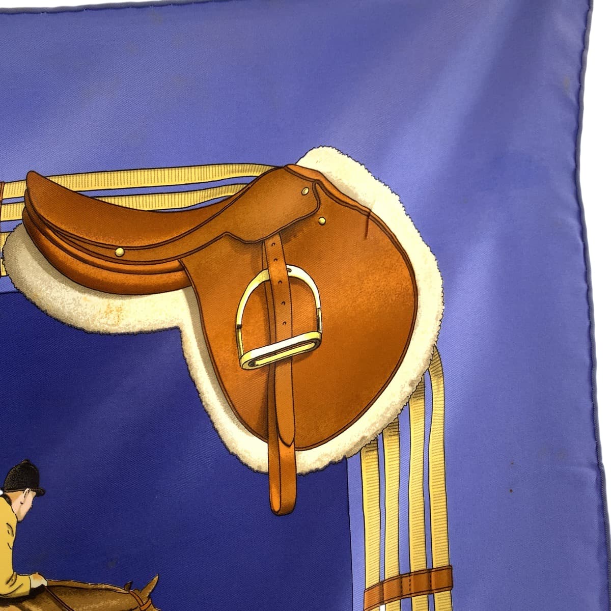 13994
HERMES エルメス カレ90 Jumping ジャンピング ブルー マルチカラー シルク スカーフ 大判スカーフ  レディース