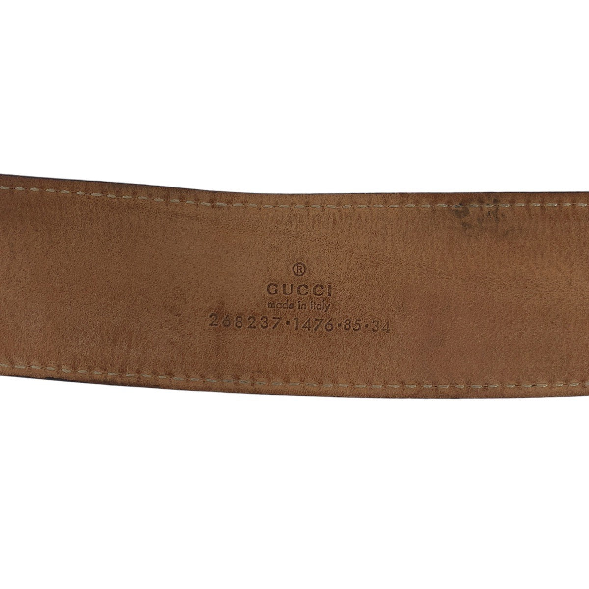 14515
GUCCI グッチ ディアマンテ 85cm/34インチ ブラック 黒 シルバー金具 レザー 268237 ベルト  メンズ