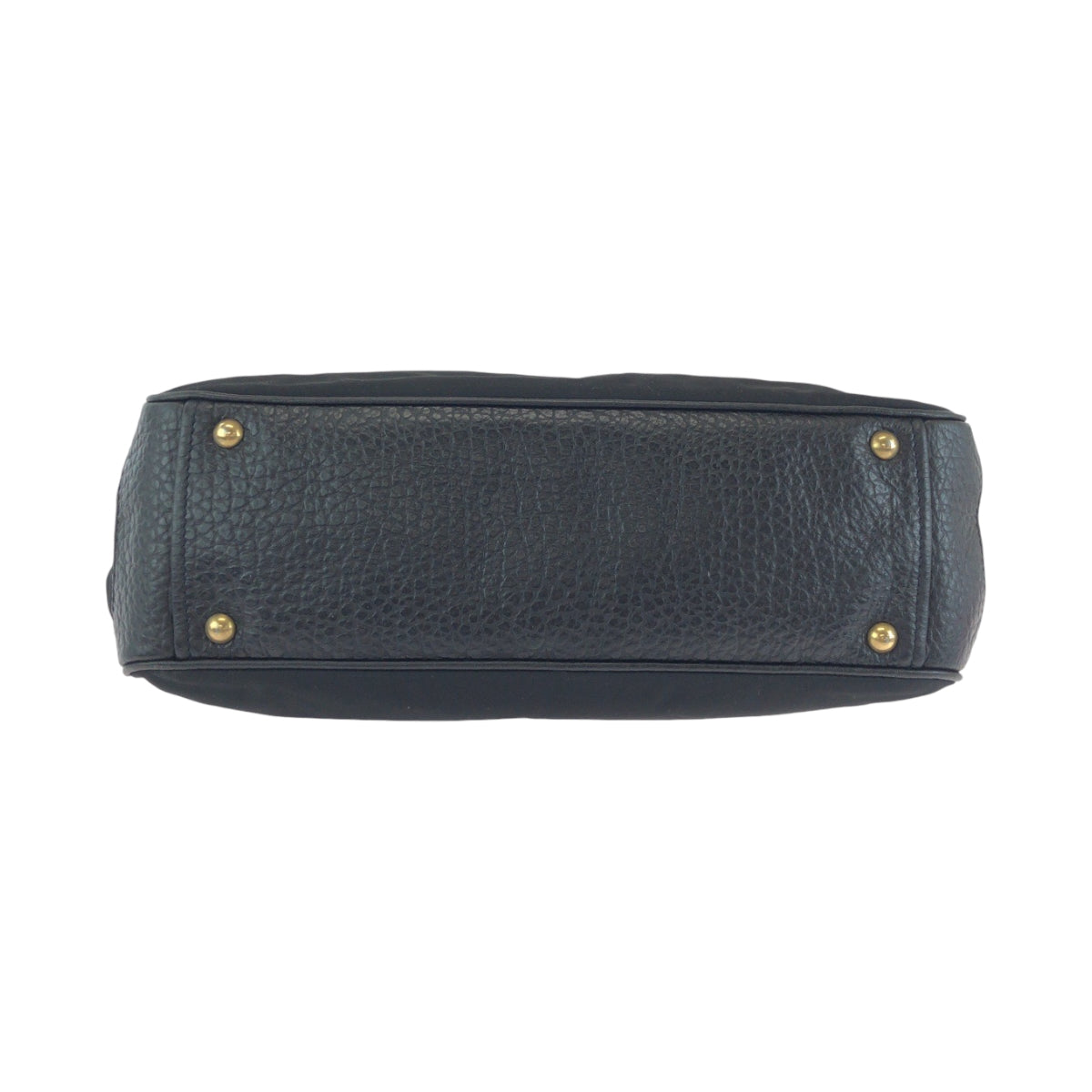 14516
PRADA プラダ テスート 三角ロゴプレート ブラック 黒 ゴールド金具 レザー / ナイロン トートバッグ ショルダーバッグ  レディース