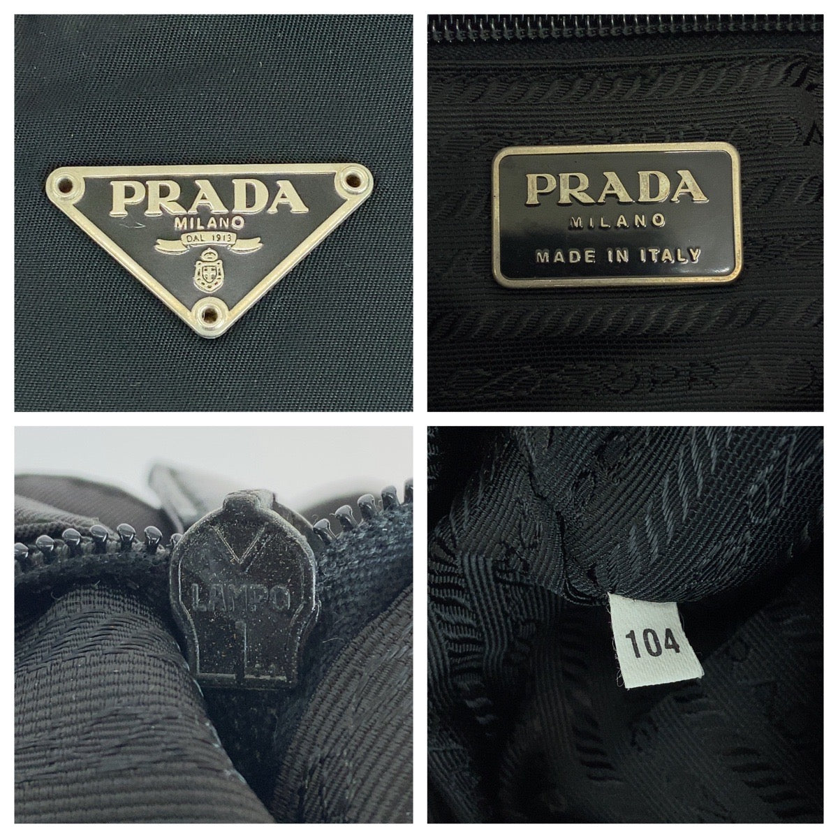 14518
PRADA プラダ テスート 三角ロゴプレート ブラック 黒 シルバー金具 ナイロン 斜め掛け ショルダーバッグ  レディース ABP22