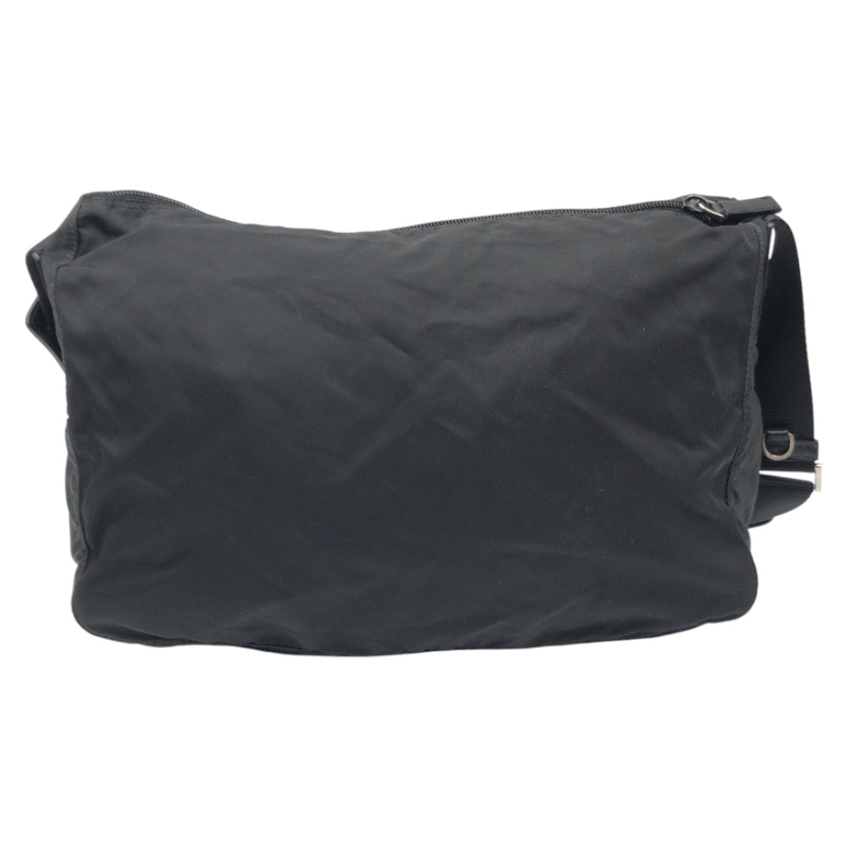 14519
PRADA プラダ テスート 三角ロゴプレート ブラック 黒 シルバー金具 ナイロン / レザー ショルダーバッグ メッセンジャーバッグ 男女兼用 メンズ AB40