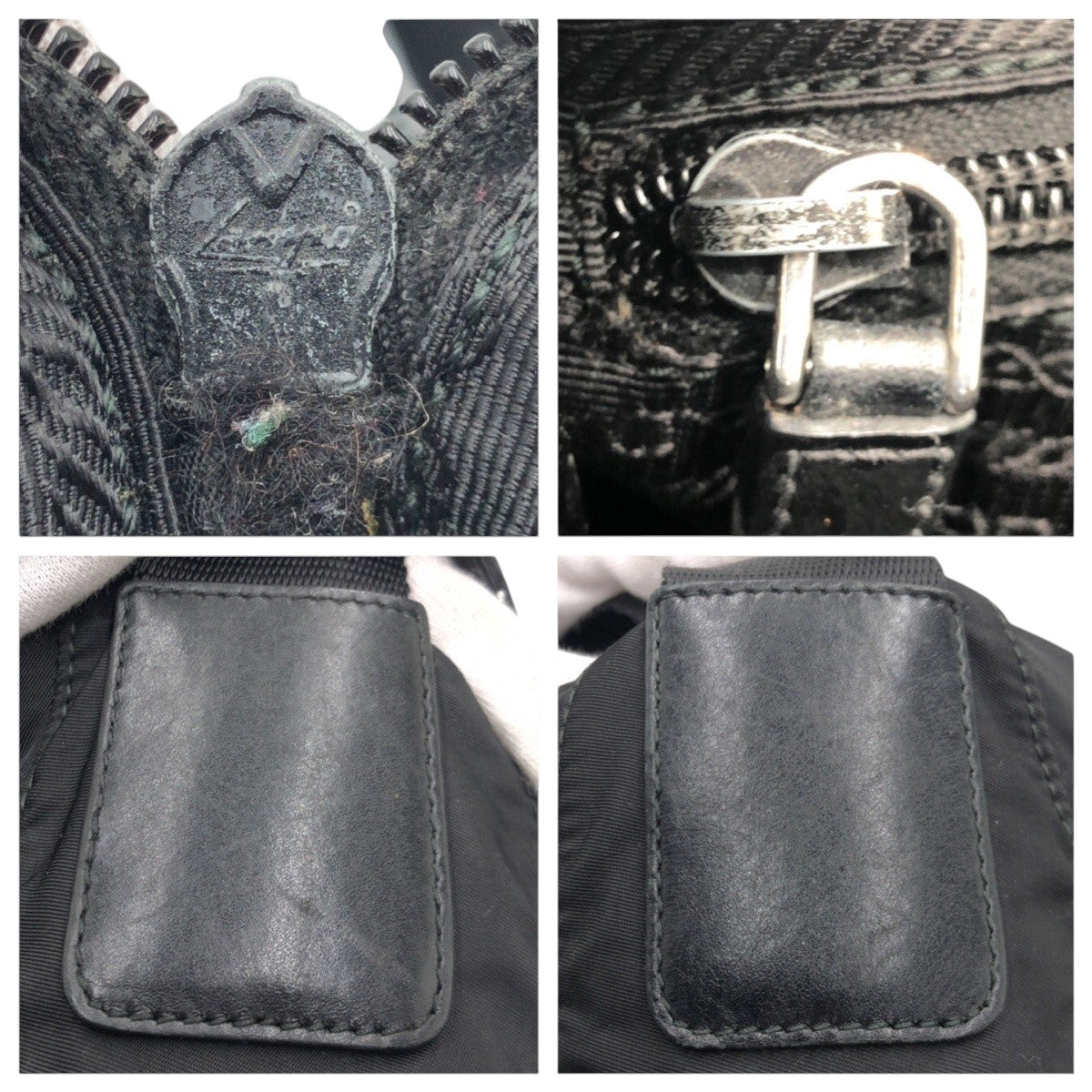 14519
PRADA プラダ テスート 三角ロゴプレート ブラック 黒 シルバー金具 ナイロン / レザー ショルダーバッグ メッセンジャーバッグ 男女兼用 メンズ AB40