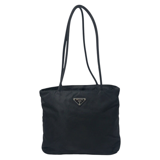 PRADA Prada Tessuto Triangle Logo Black Nylon Tote Bag Shoulder Bag Handbag Women's