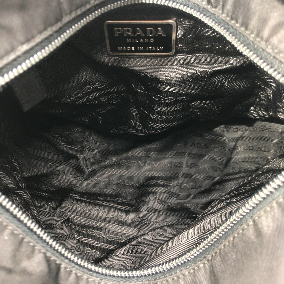 PRADA Prada Tessuto Triangle Logo Black Nylon Tote Bag Shoulder Bag Handbag Women's