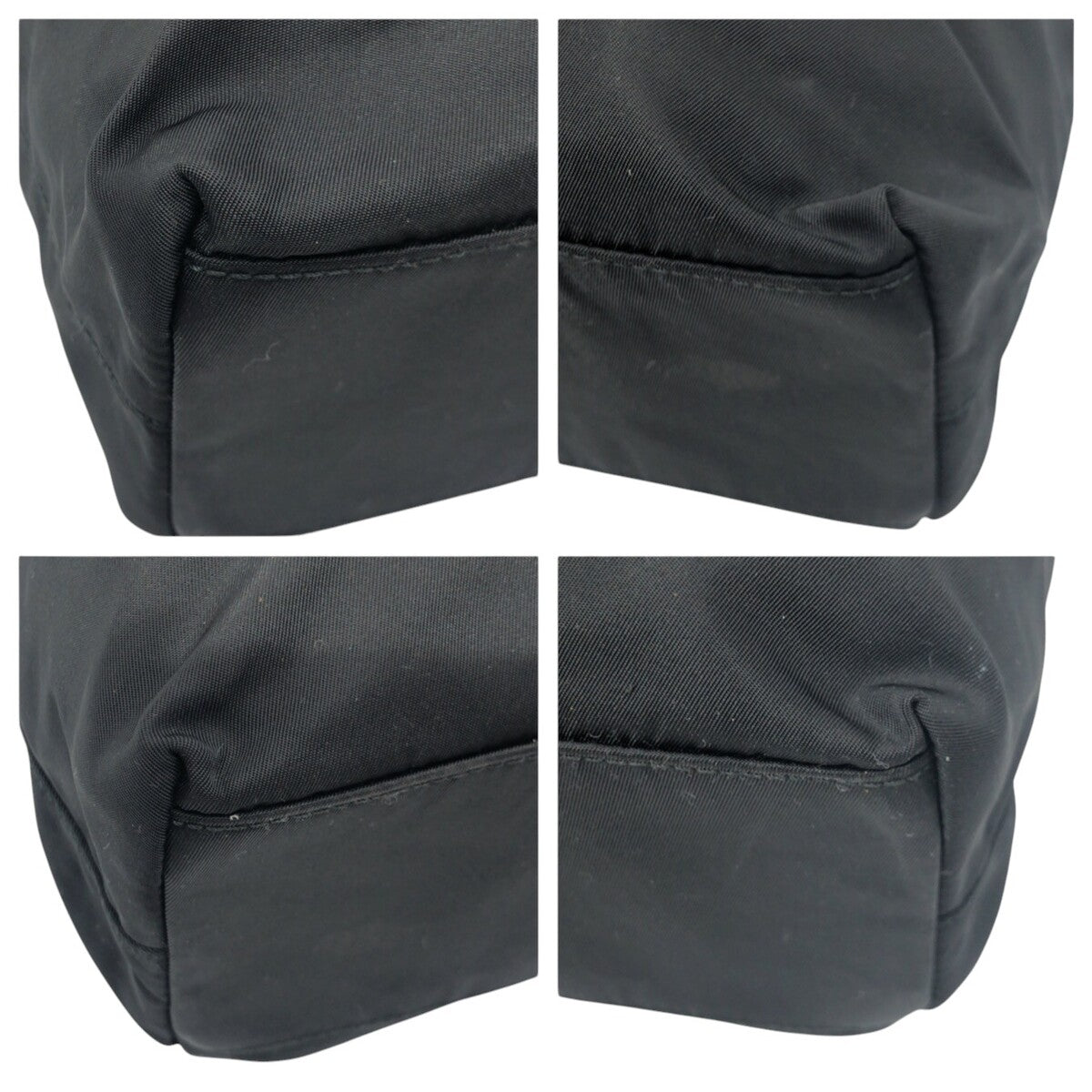 PRADA Prada Tessuto Triangle Logo Black Nylon Tote Bag Shoulder Bag Handbag Women's