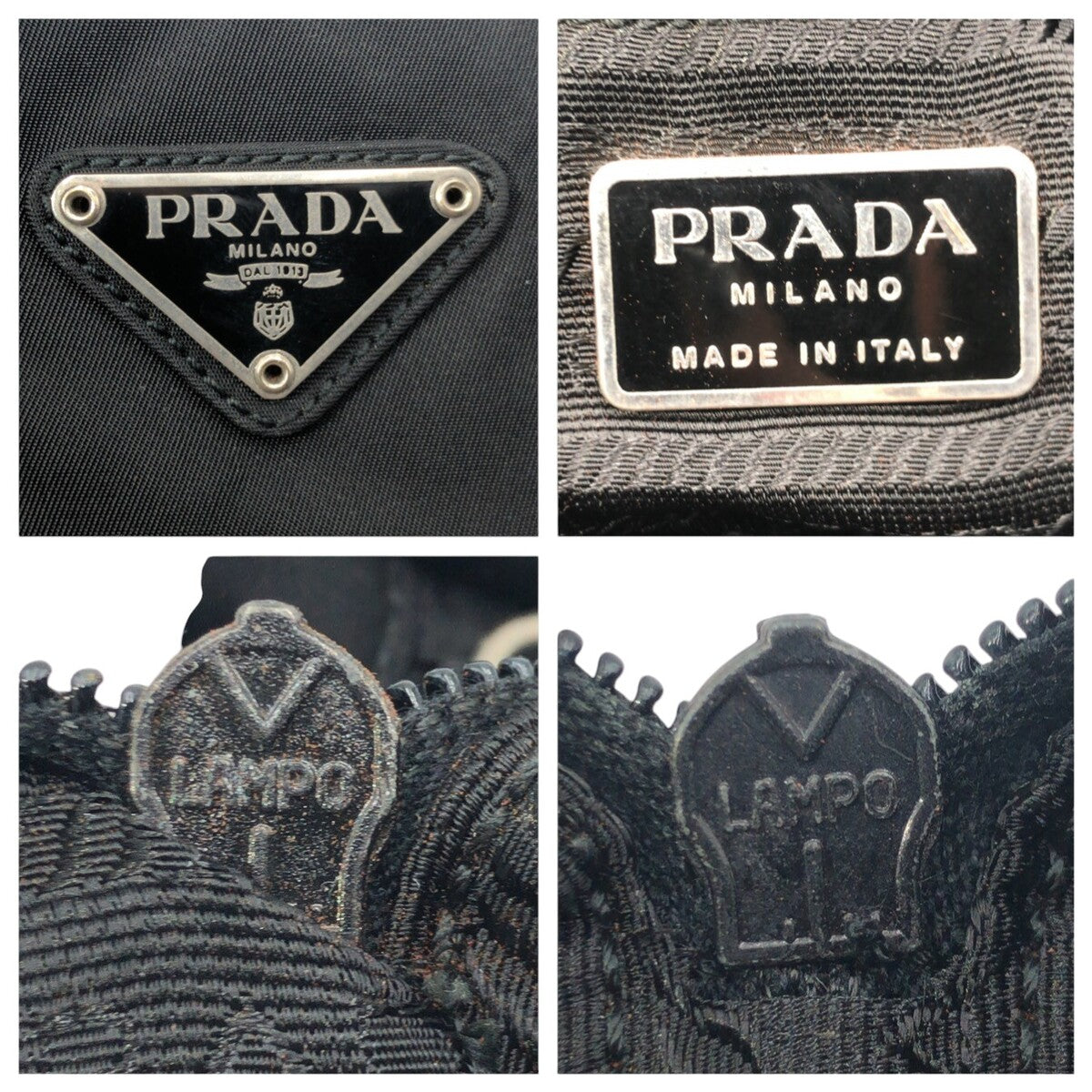 PRADA Prada Tessuto Triangle Logo Black Nylon Tote Bag Shoulder Bag Handbag Women's