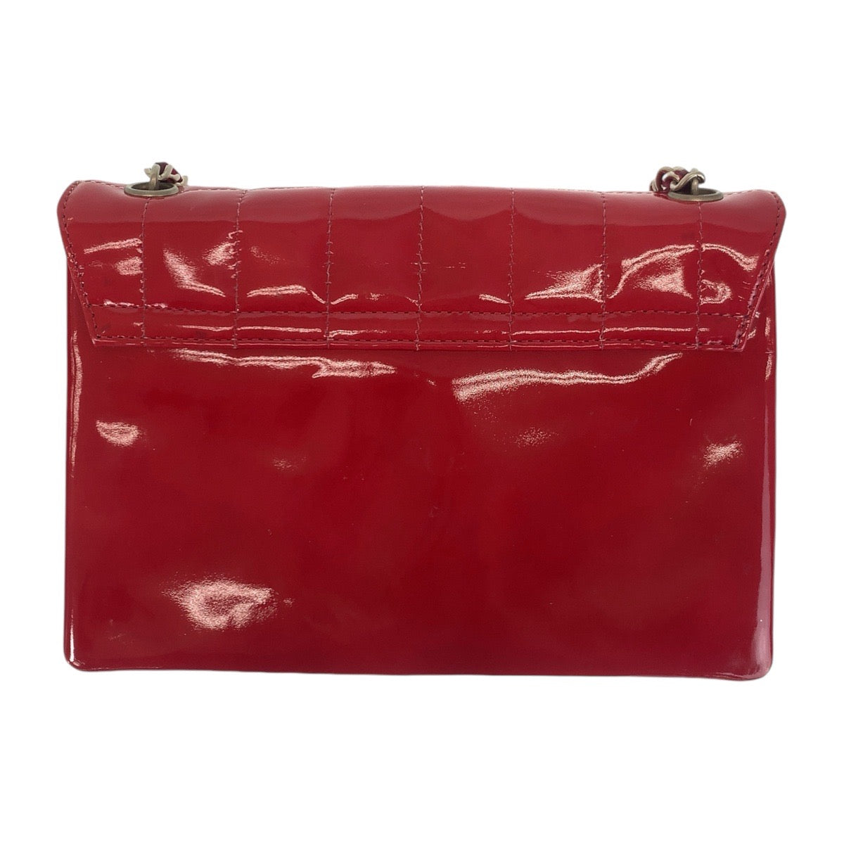14520
CHANEL シャネル ヴィンテージ チョコバー ピアノ レッド シルバー金具 パテントレザー ハンドバック チェーンショルダーバッグ  レディース
