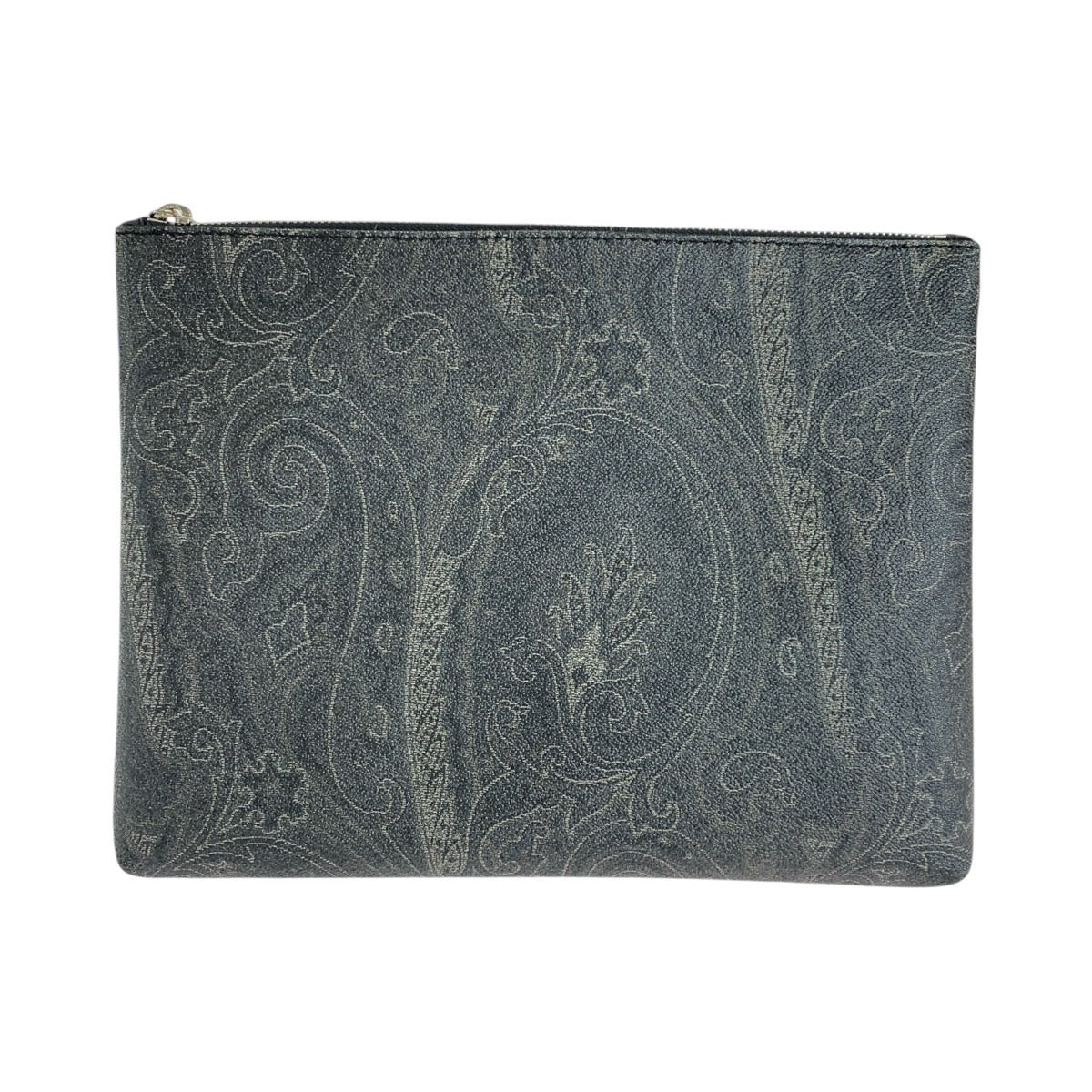 14522
ETRO エトロ ブラック 黒 シルバー金具 レザー クラッチバッグ セカンドバッグ  レディース