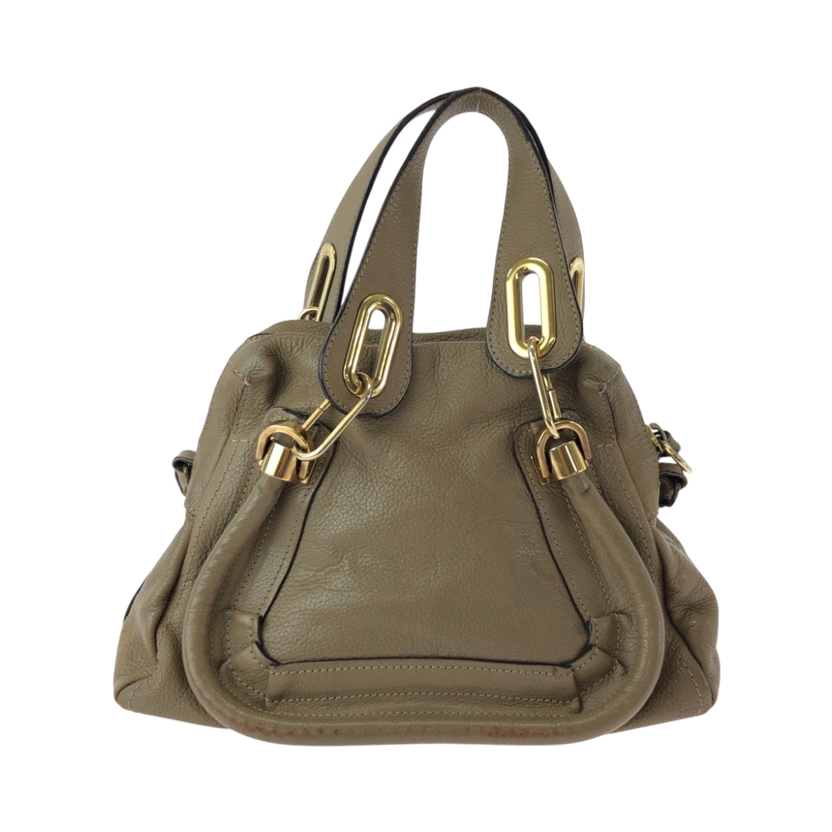 14523
Chloe クロエ パラティ ロゴ ブラウン ゴールド金具 レザー ショルダーバッグ ハンドバッグ 2way  レディース AB33