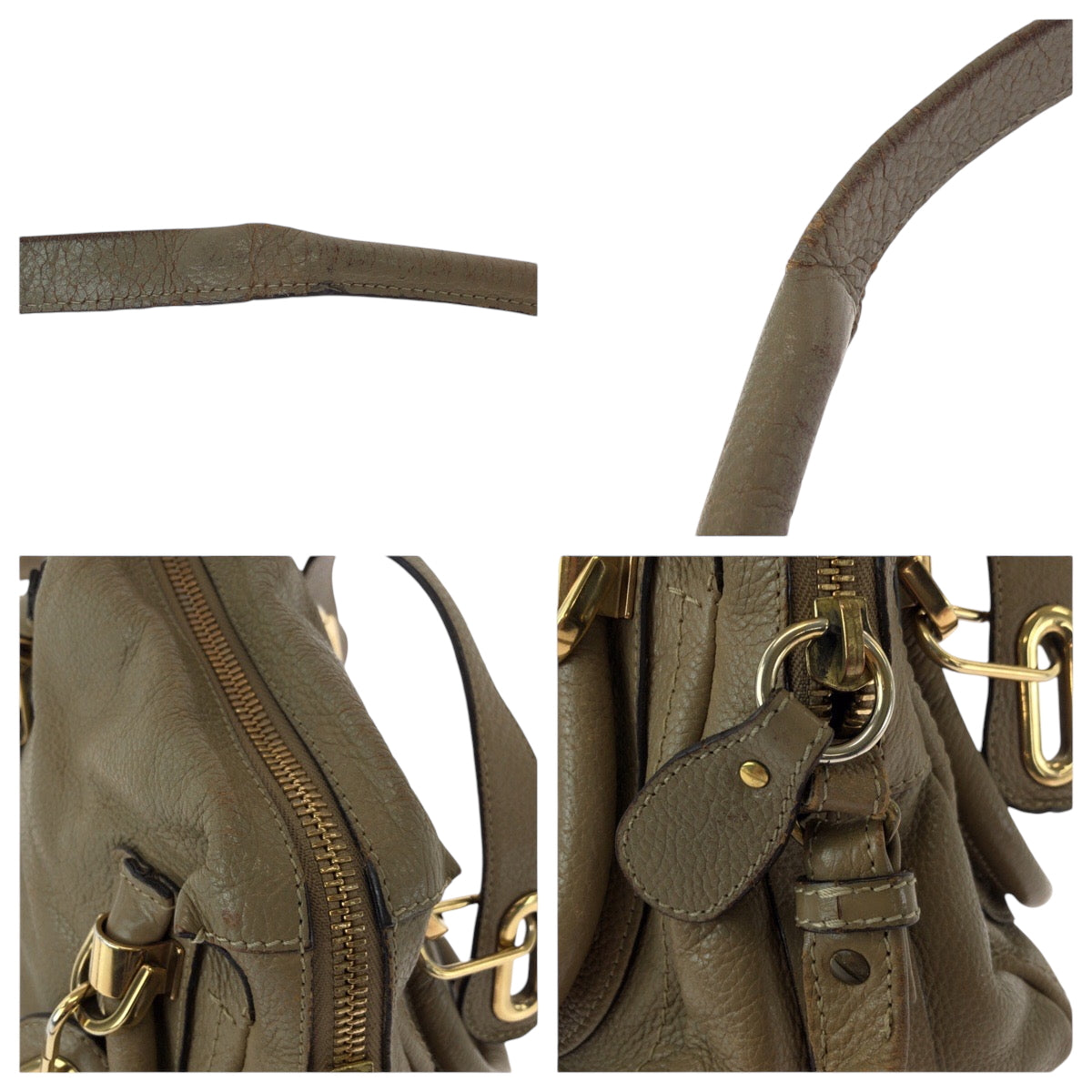 14523
Chloe クロエ パラティ ロゴ ブラウン ゴールド金具 レザー ショルダーバッグ ハンドバッグ 2way  レディース AB33