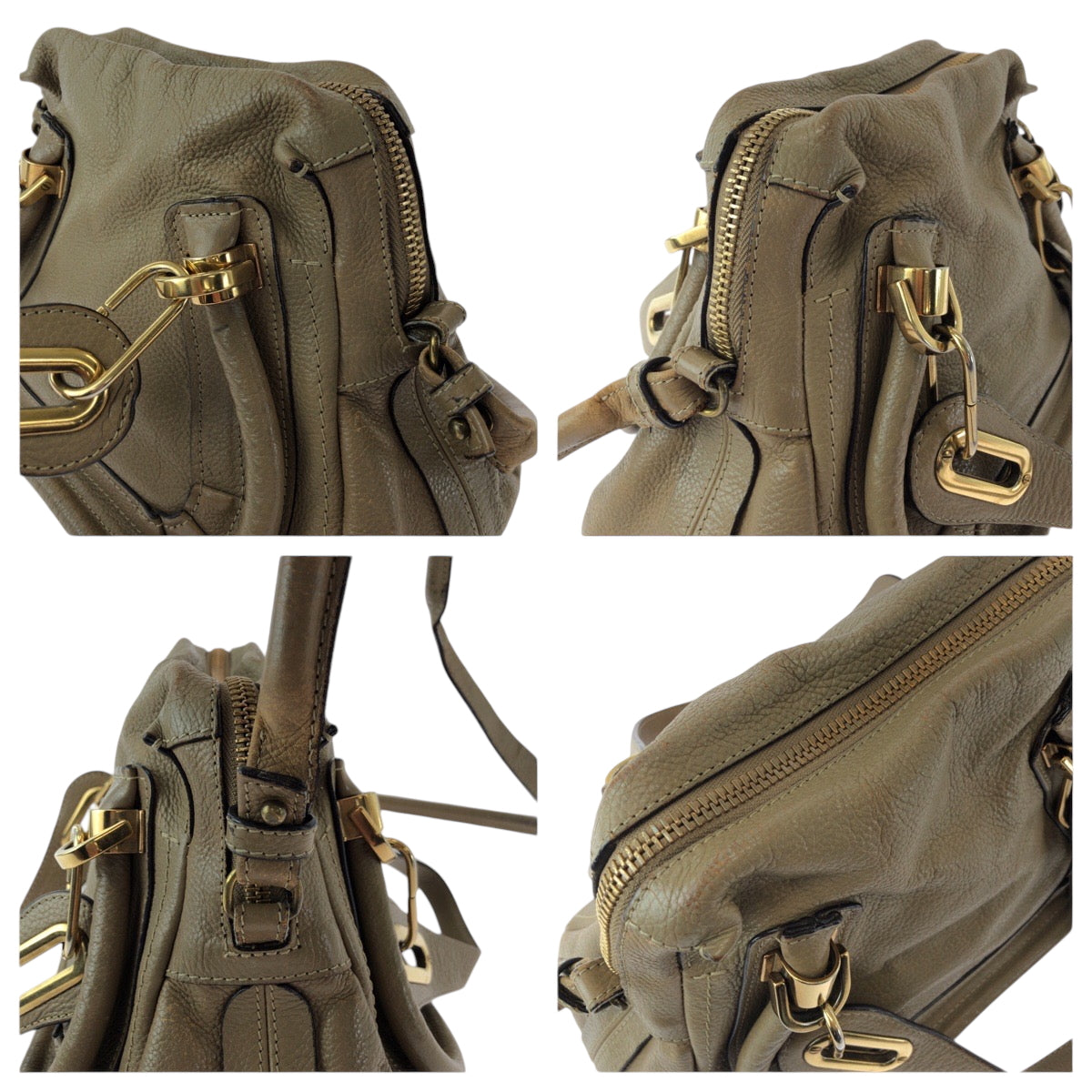 14523
Chloe クロエ パラティ ロゴ ブラウン ゴールド金具 レザー ショルダーバッグ ハンドバッグ 2way  レディース AB33
