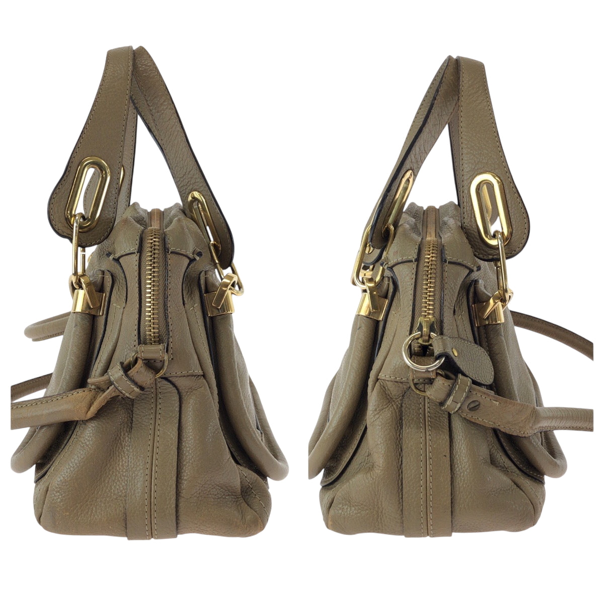 14523
Chloe クロエ パラティ ロゴ ブラウン ゴールド金具 レザー ショルダーバッグ ハンドバッグ 2way  レディース AB33