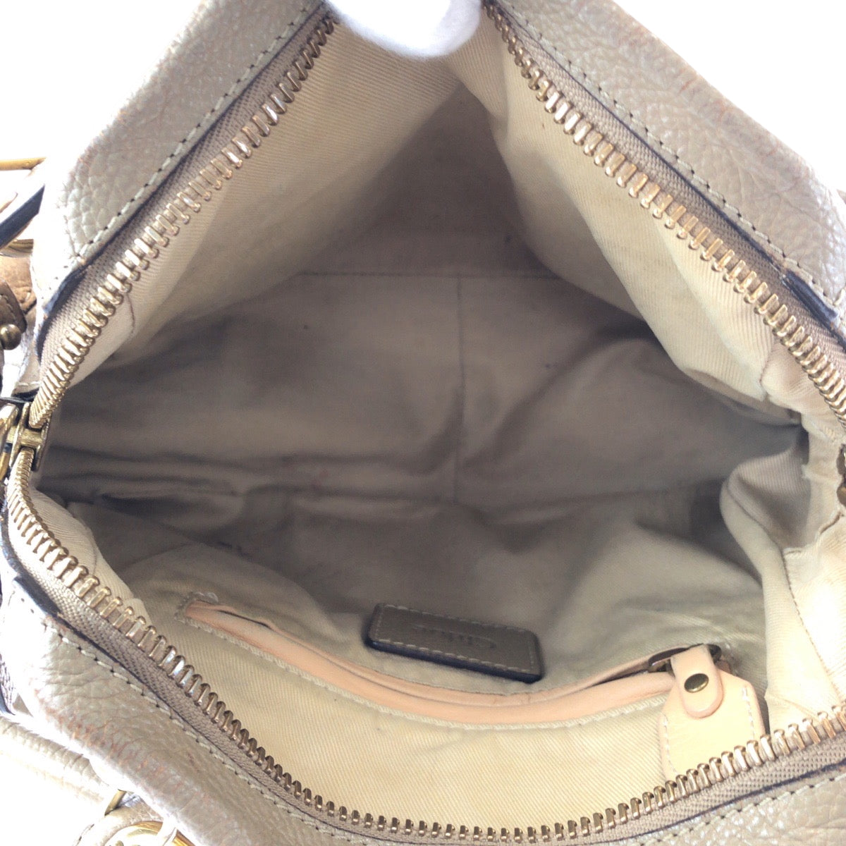 14523
Chloe クロエ パラティ ロゴ ブラウン ゴールド金具 レザー ショルダーバッグ ハンドバッグ 2way  レディース AB33
