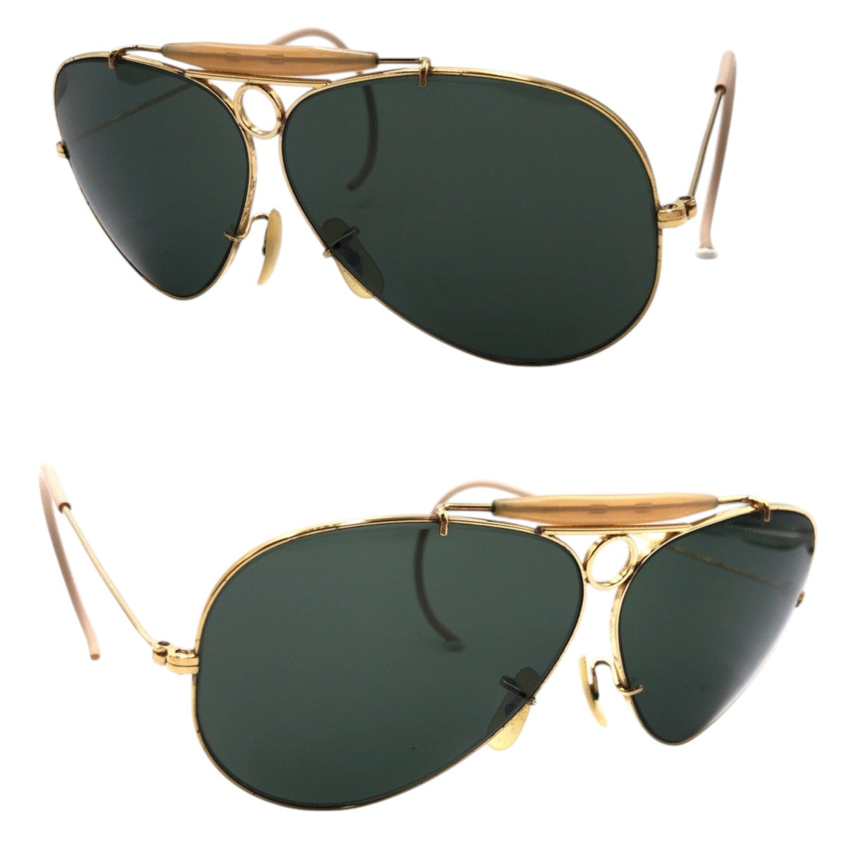 Ray-Ban レイバン ヴィンテージ B&L ボシュロム シューター ゴールド ブラック 黒 メタル サングラス ティアドロップ  メンズ