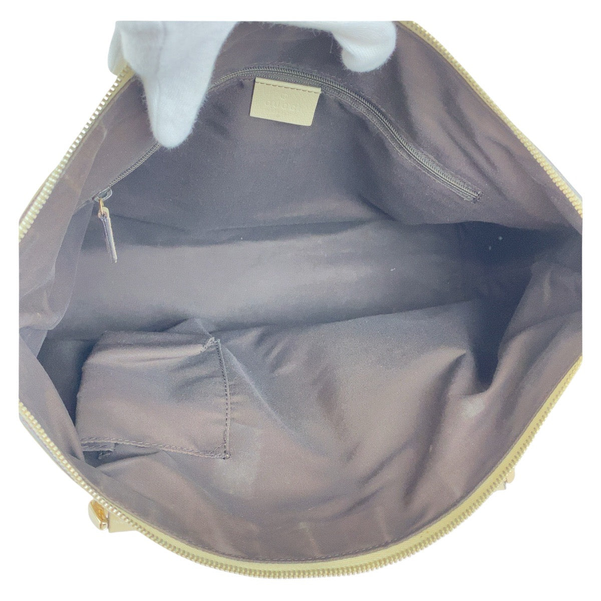 14524
GUCCI グッチ ベージュ ホワイト ゴールド金具 GGキャンバス / レザー 141470 トートバッグ ショルダーバッグ  レディース