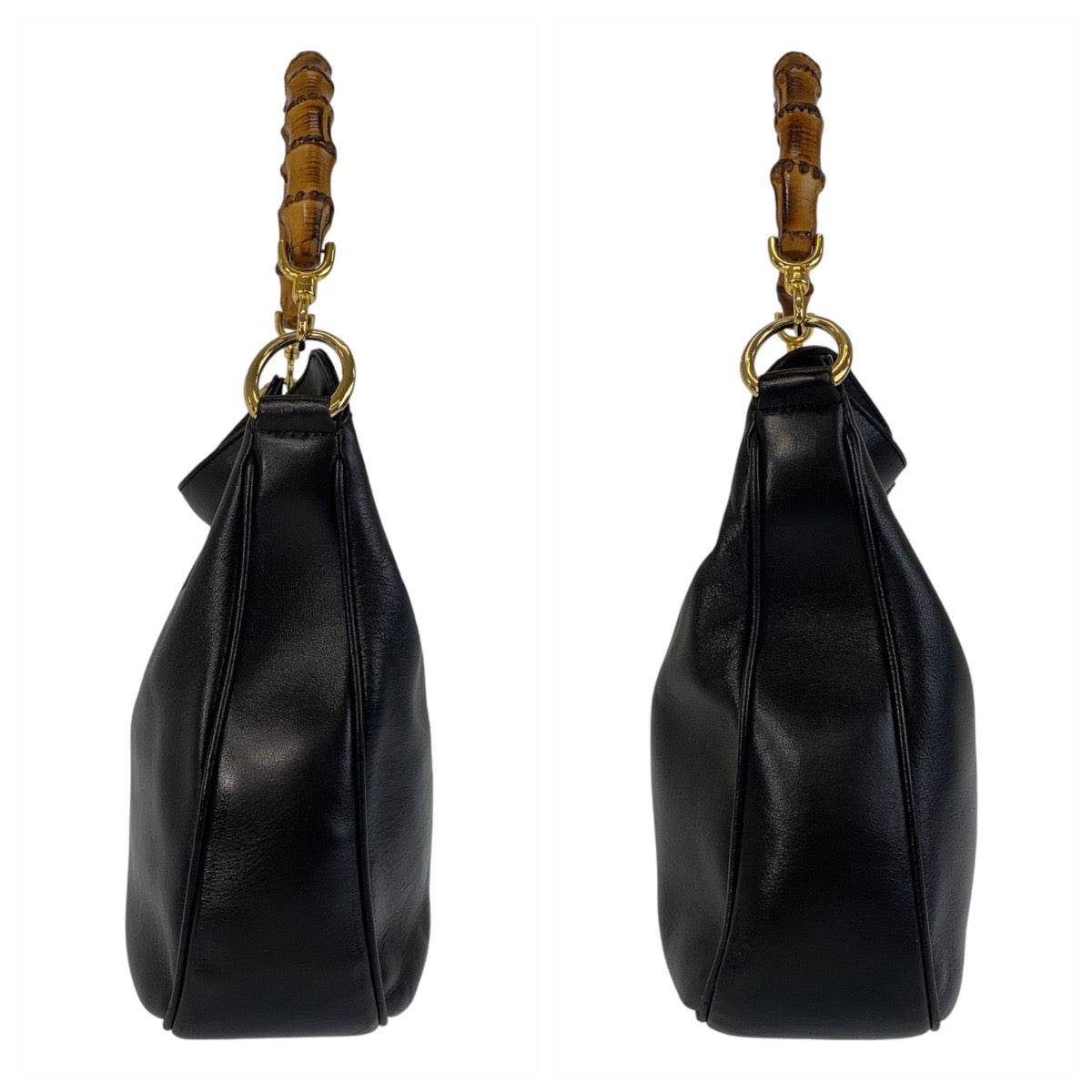 14525
GUCCI グッチ バンブー ブラック 黒 ゴールド金具 レザー / バンブー 001 2013 1638 ハンドバッグ 斜め掛け ショルダーバッグ 2way  レディース