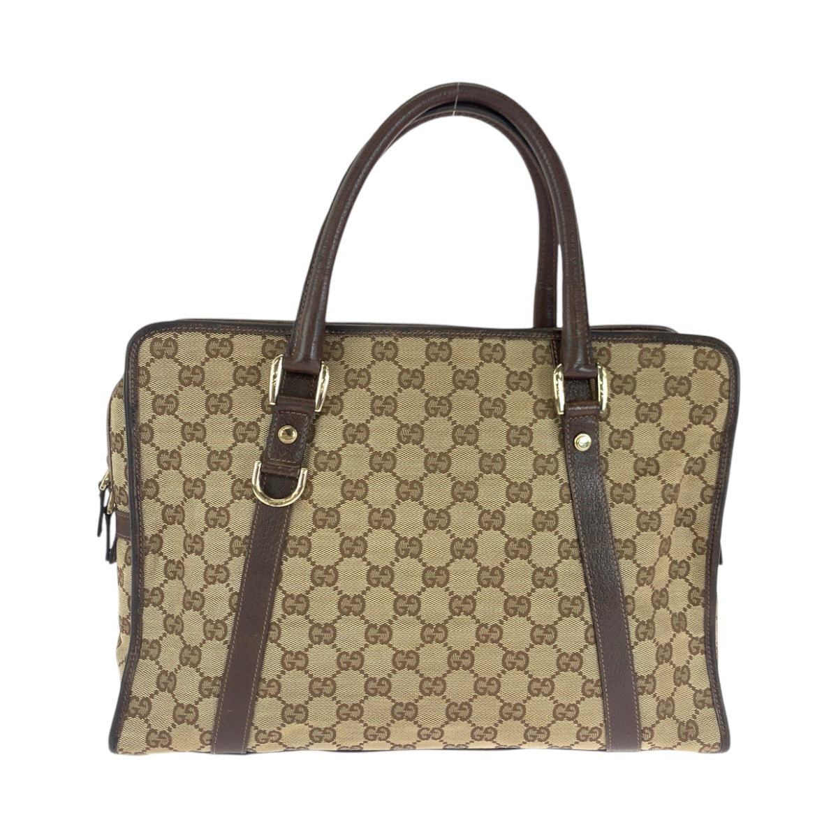 14526
GUCCI グッチ 男女兼用 ベージュ ブラウン ゴールド金具 GGキャンバス 130940 ビジネスバッグ トートバッグ ハンドバッグ  メンズ