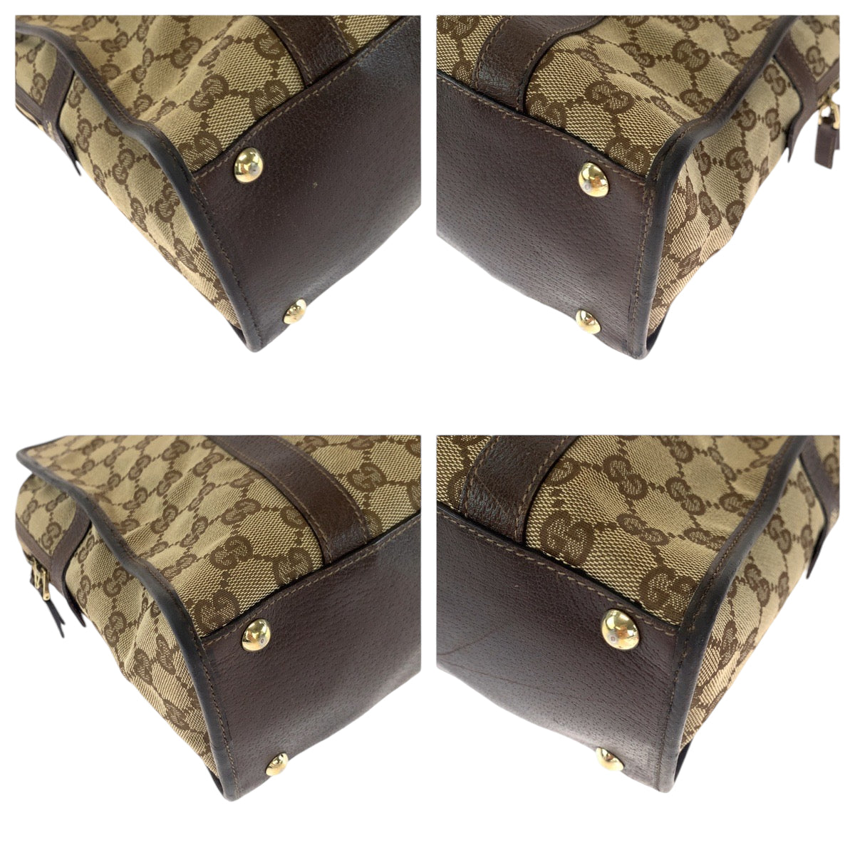 14526
GUCCI グッチ 男女兼用 ベージュ ブラウン ゴールド金具 GGキャンバス 130940 ビジネスバッグ トートバッグ ハンドバッグ  メンズ