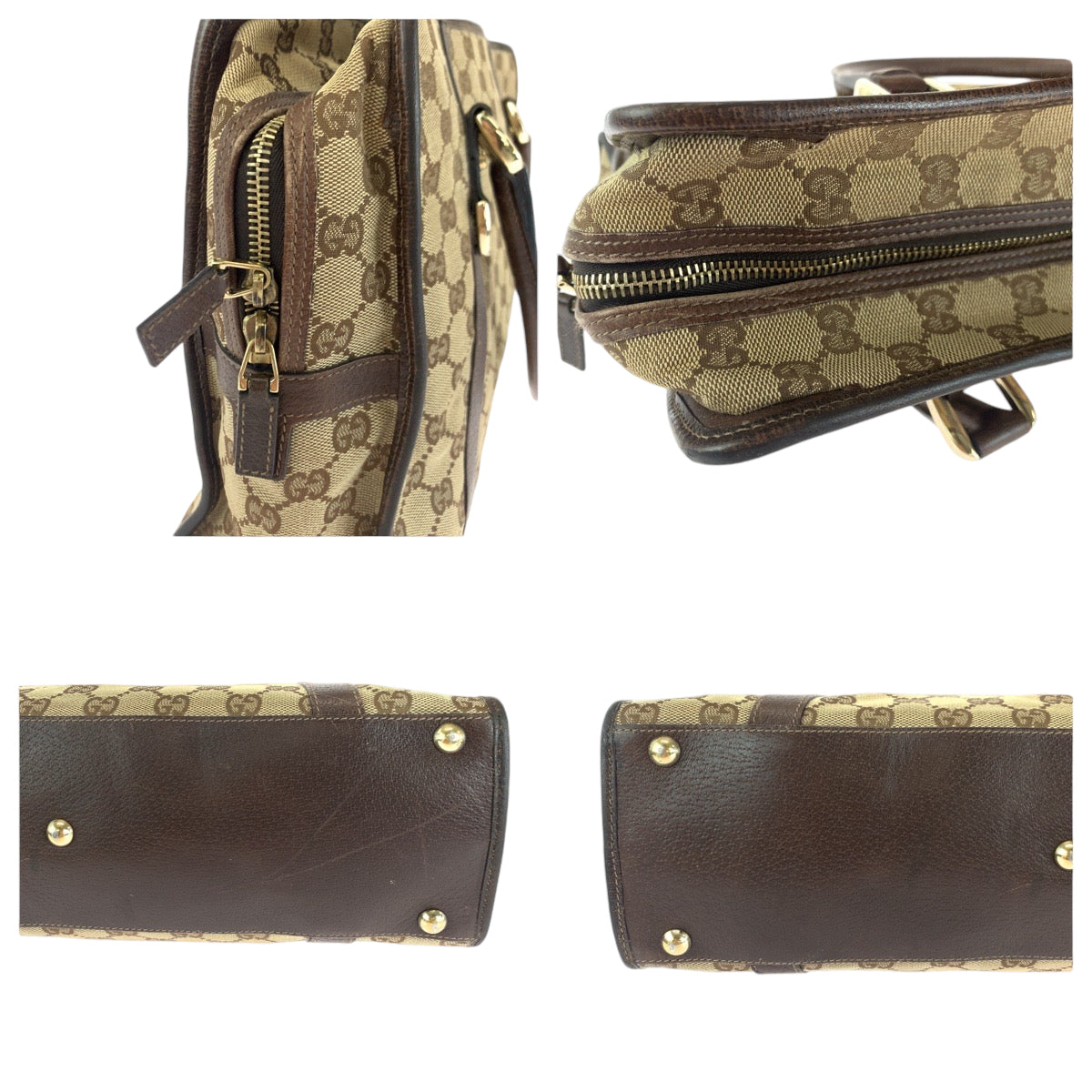 14526
GUCCI グッチ 男女兼用 ベージュ ブラウン ゴールド金具 GGキャンバス 130940 ビジネスバッグ トートバッグ ハンドバッグ  メンズ
