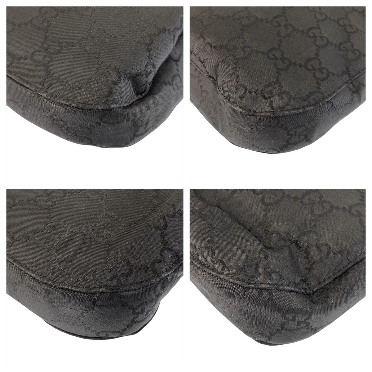 14527
GUCCI グッチ ブラック 黒 シルバー金具 GGキャンバス 13166 ショルダーバッグ  レディース