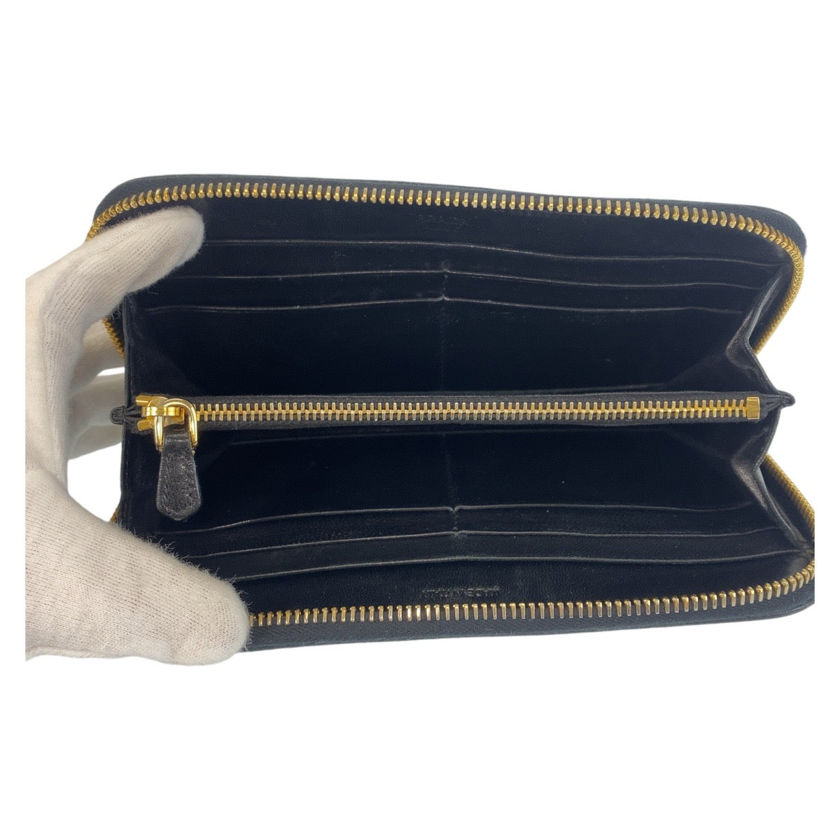 14528
PRADA プラダ リボン ブラック 黒 ゴールド金具 ナイロン 長財布 ロングウォレット  レディース ABP21