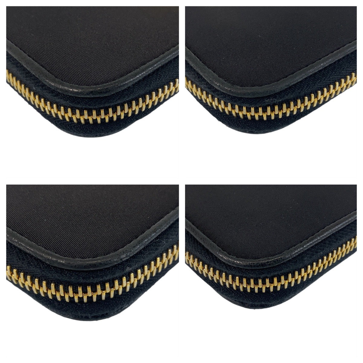 14528
PRADA プラダ リボン ブラック 黒 ゴールド金具 ナイロン 長財布 ロングウォレット  レディース ABP21